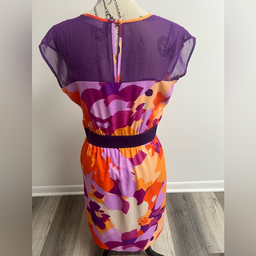 Colorful Sheer Top Cocktail Dress - Picture 3 of 15